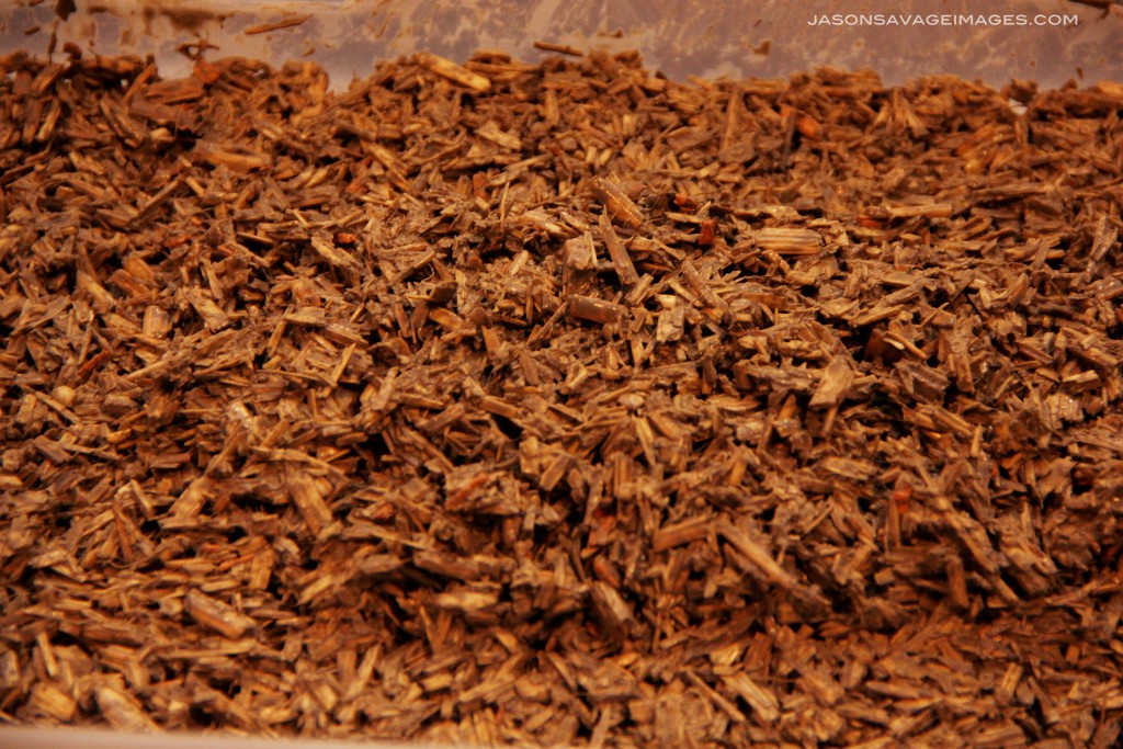 Close-up of the final tamped hempcrete.